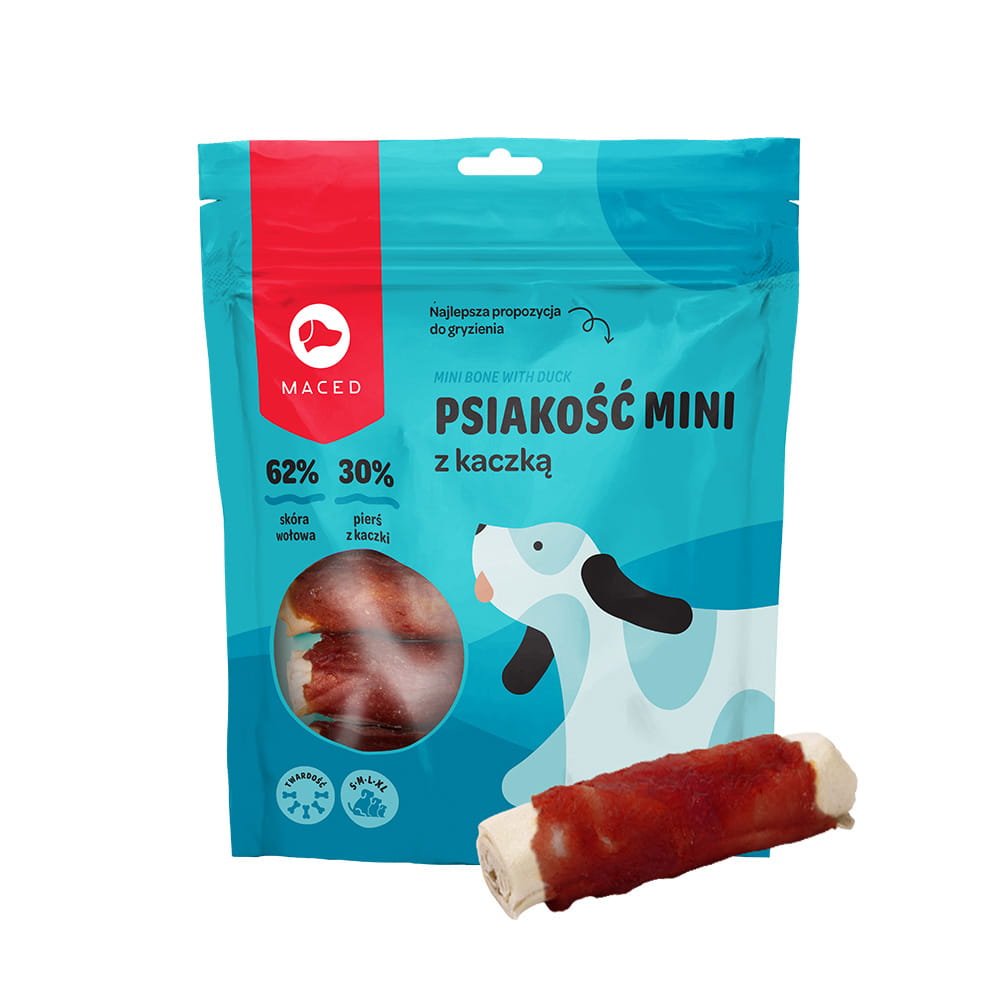 Maced pałka biała kość z kaczką 12cm 500g przysmak